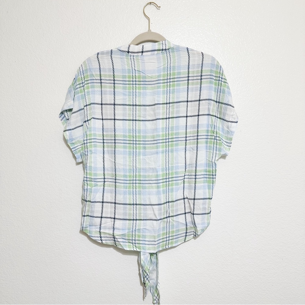 Olivaceous Button Up Tie Front Top M - Picture 7 of 7